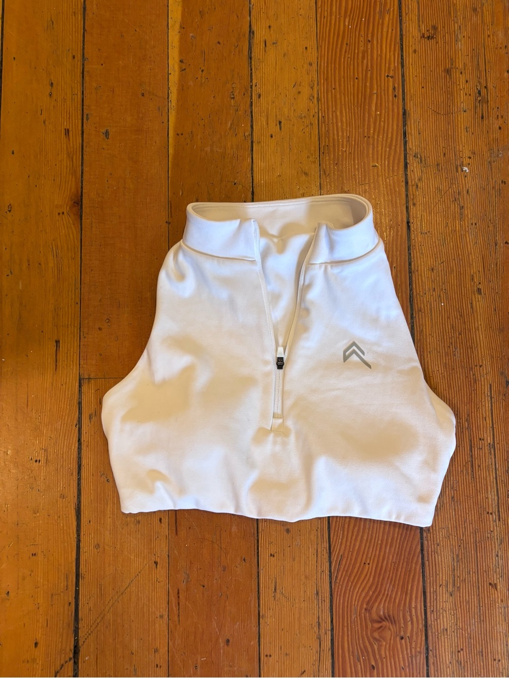 White Oner Active Sports Bra with Quarter-Zip